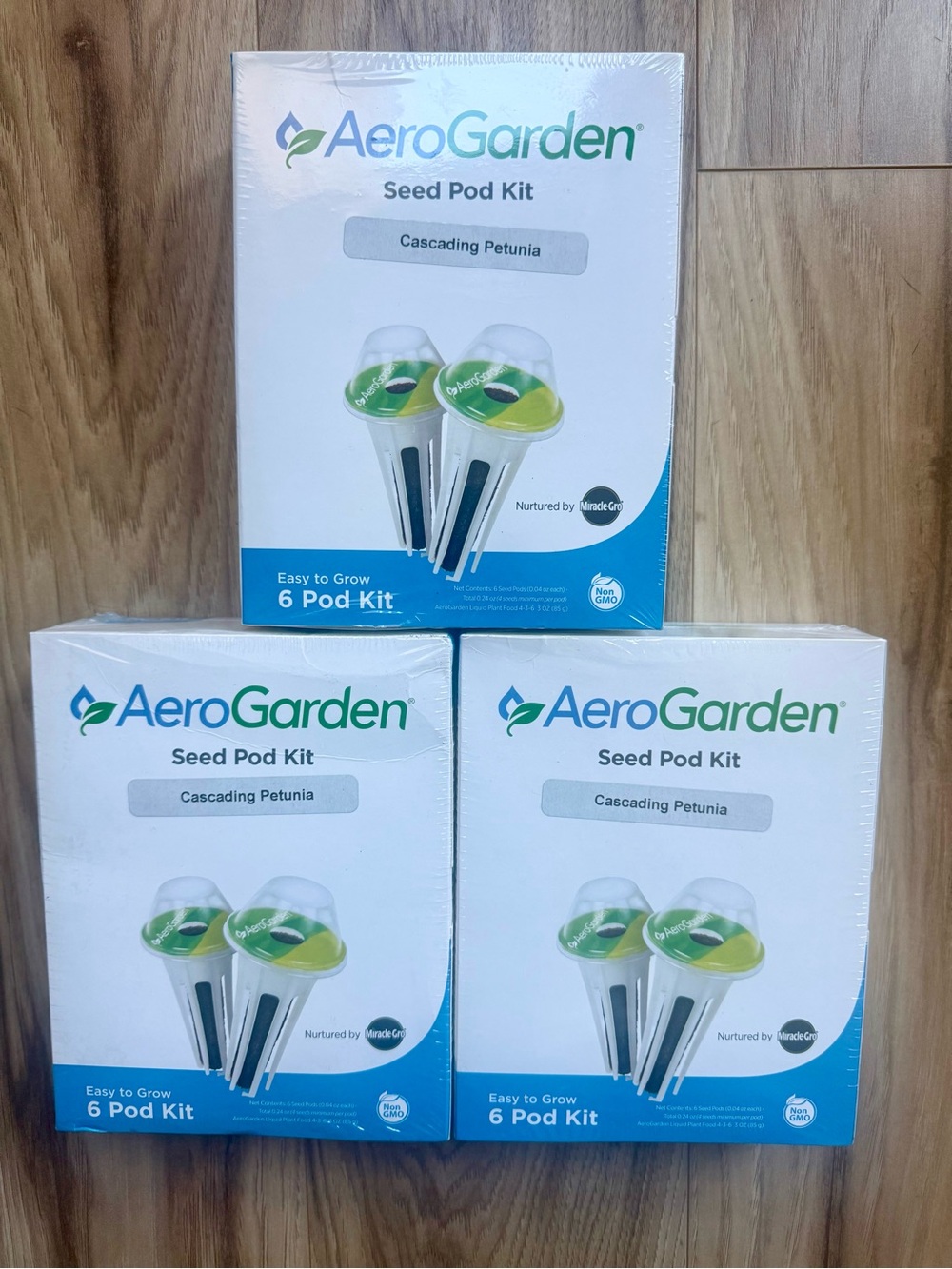 AeroGarden Cascading Petunia Seed Pod Kit - 3 boxes of easy to grow 6 pod kit